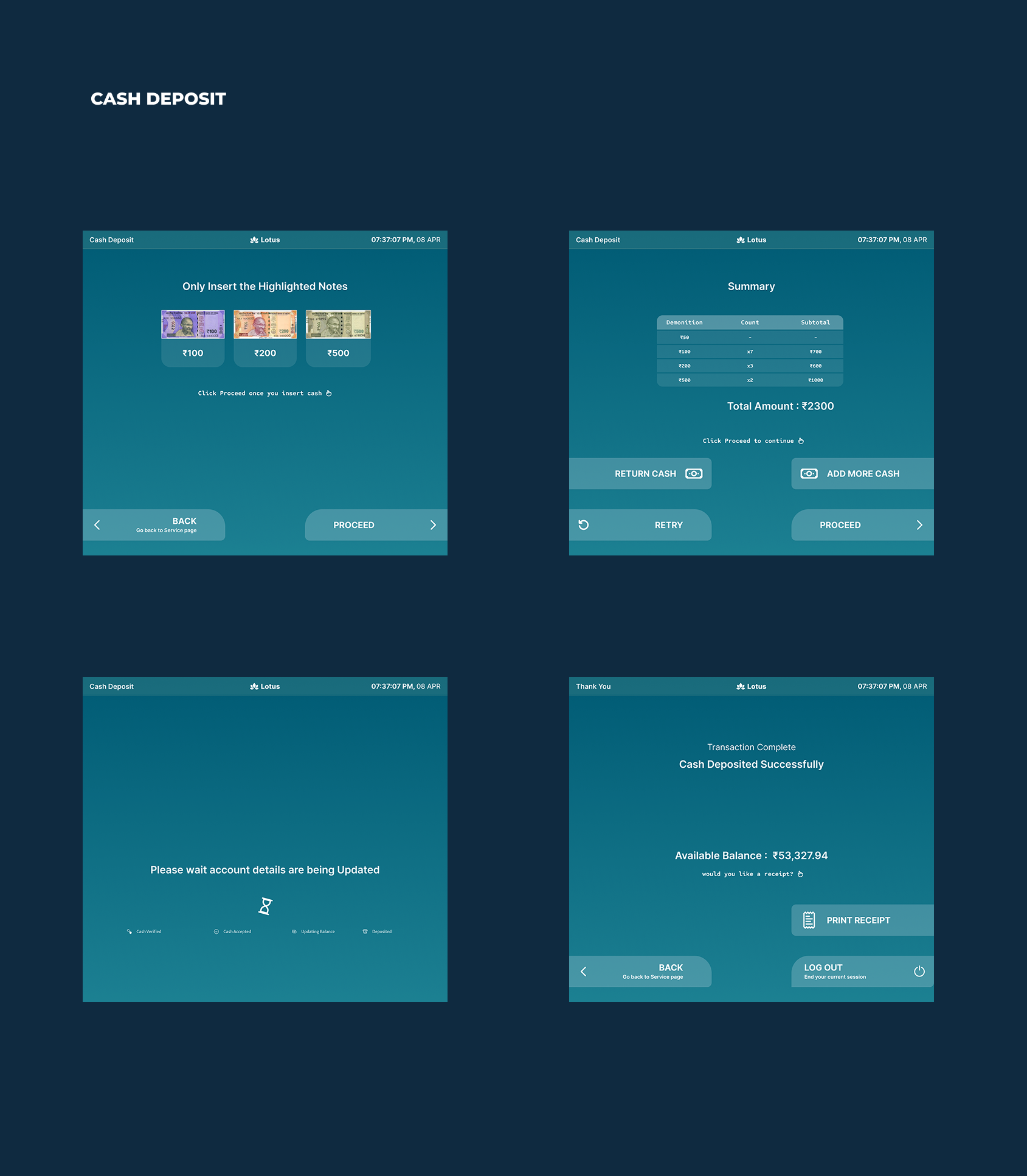 Lotus ATM screen 16